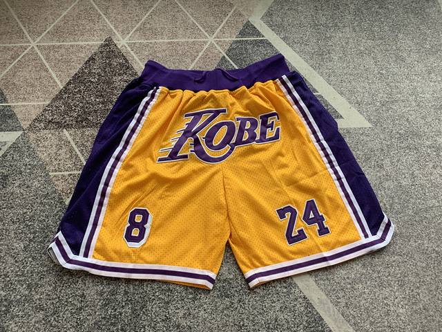 90 款号：K71 顶级刺绣版本 Just Don Nba Los Angeles Lakers Team Shorts 科比Kobe主场客场Nba 洛杉矶湖人