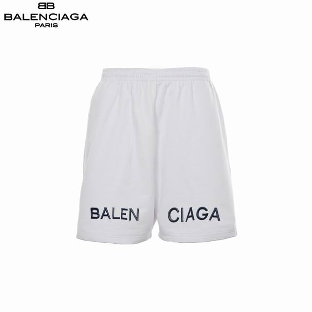 :210 Balenciaga 巴黎世家 24Ss经典刺绣Logo短裤 采用订色订染毛圈纯棉卫衣面，420G双股双纱，手感舒适 进口针织针梳棉进行制作，厚度适中