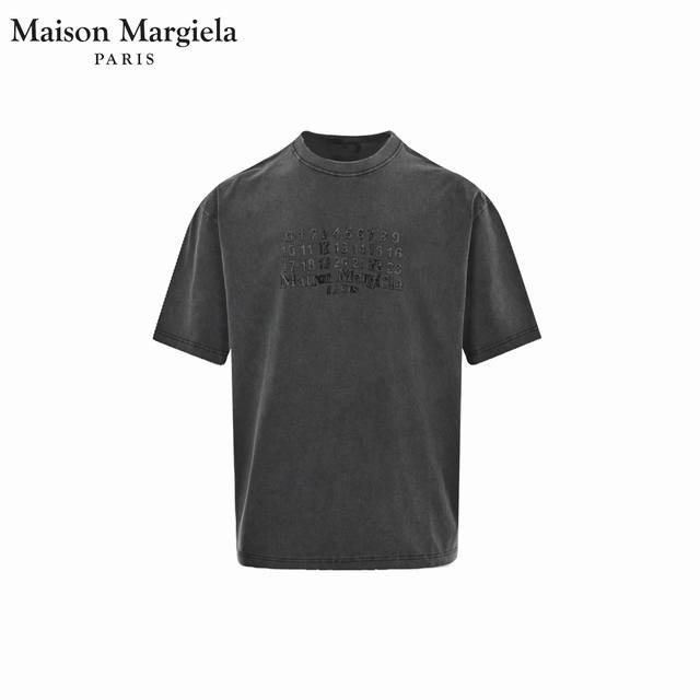 ：170 Maison Martin Margiela 马吉拉25Ss 激光刺绣对位印花短袖T恤 采用订色订染毛圈纯棉衣面，250G双股双纱，手感舒适 进口针织