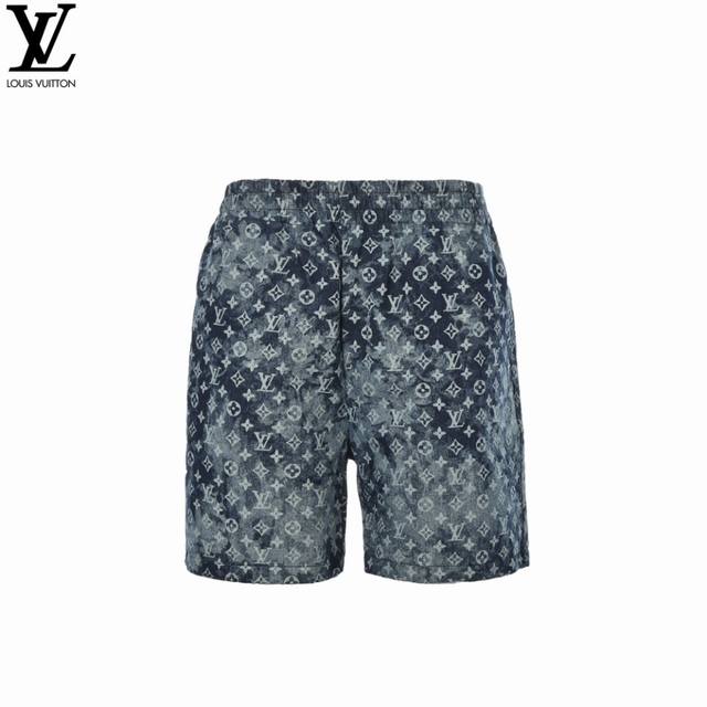 200 Louis Vuitton 路易威登 老花扎染满印牛仔短裤 老花满印Logo标识 洗水五分牛仔裤、高品质丹宁牛仔面料、特别手感、超级质感 舒适柔软透气
