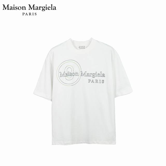 ： 170 Maison Martin Margiela 马吉拉25Ss 印花刺绣款短袖T恤 采用订色订染毛圈纯棉衣面，250G双股双纱，手感舒适 进口针织针梳