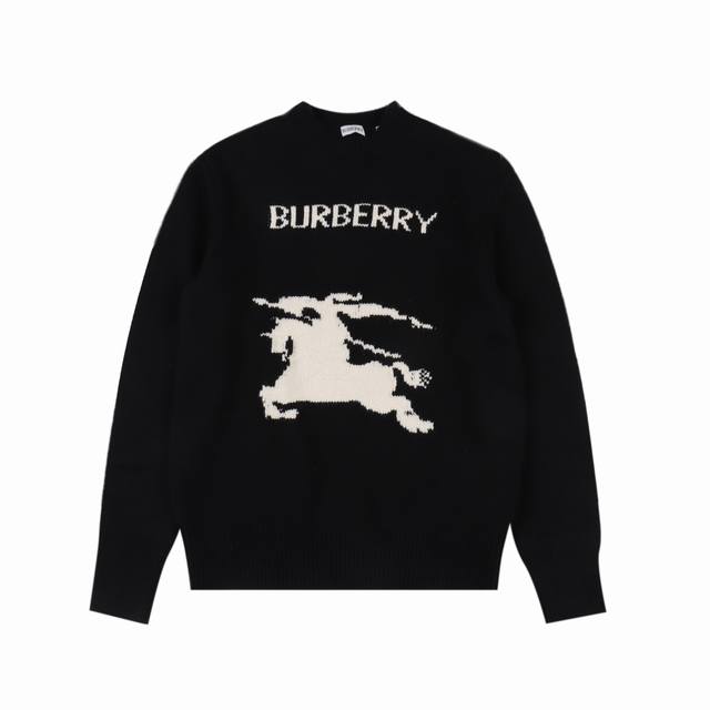 430 Burberry巴宝莉Bbr 马术骑士徽标羊绒混纺圆领毛衣 精选高品质的羊毛与羊绒原料，按照一定的比例进行混纺。区别市场货，毛衣的手感更加软糯。解析原版