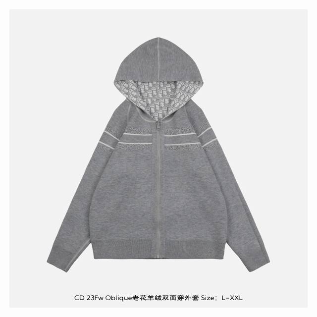 ：490 Dior 迪奥 23Fw Oblique老花羊绒双面穿外套-背面 超级厚实的一款外套，一面是纯色Logo拼接，另外一面是经典老花，料是进口羊绒+羊毛混