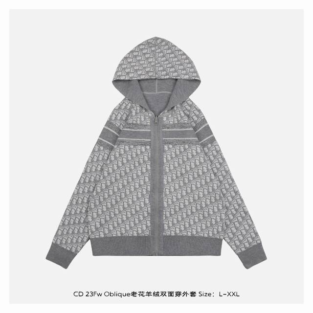 ：490 Dior 迪奥 23Fw Oblique老花羊绒双面穿外套-正面 超级厚实的一款外套，一面是纯色Logo拼接，另外一面是经典老花，料是进口羊绒+羊毛混