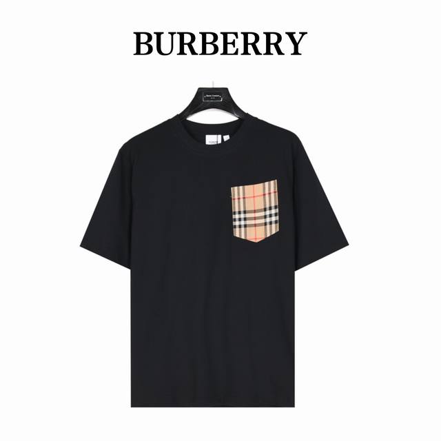 180 Burberry 巴宝莉 经典胸口格纹短袖T恤 男女同款全新美学灵感趣味设计,渠道性质精品。让整体造型设计更加优雅时尚，今夏最火系列，无数明星潮人追捧。
