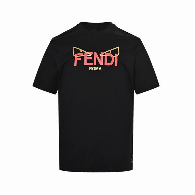 ：160 Fendi 芬迪 25Ss 蛇年限定金色眼睛印花短袖 面料采用230G定制双股丝光棉，定制面料，略带弹性，上身非常舒适，胶浆印花字母Logo，撞色Fe