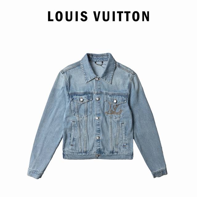 460 Louis Vuitton路易威登25Ss春夏新款翻领牛仔长袖外套 胸袋刺绣 Lv 标识 票袋配有正绒面革 品牌贴饰 后部呈现 Damier 正绒面革标