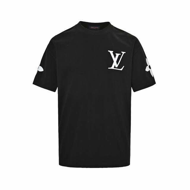 : 160 Louis Vuitton 路易威登 25Ss 四叶草烫钻Logo植绒短袖 购入原版开模打造，全套定制辅料，所有细节完美还原 定织定染260G纯棉双
