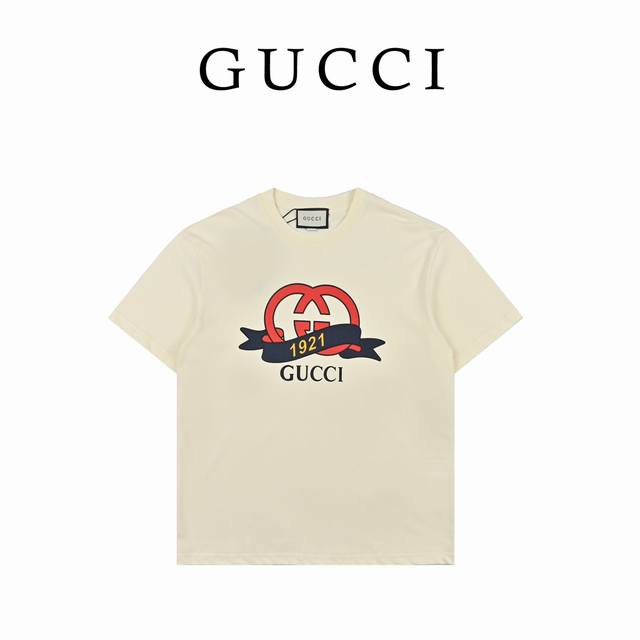 170 Gucci 古驰23Ss1921字母Logo短袖T恤， 定制定染高克重原版面料，双纱纯棉面料，1-1工艺制作，宽松Oversize版型，欧版大版型 男女