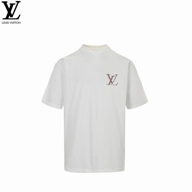 :160 Louis Vuitton 路易威登 25Ss 贴布刺绣Logo短袖 面料采用270克精梳全棉材质，印花采用进口水浆丝网印花工艺，定制辅料，大厂出品非