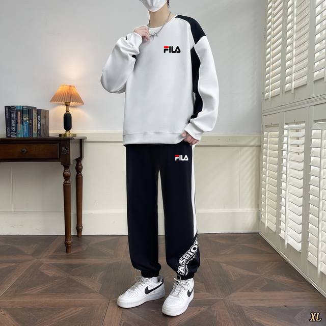 P190 斐乐 独家实拍上新春季高品质运动套装圆领卫衣休闲卫裤长裤潮牌套装，本季主打，货源充足，放心主推，高端品质，经典设计，做工出色，经典百搭，上身效果极佳