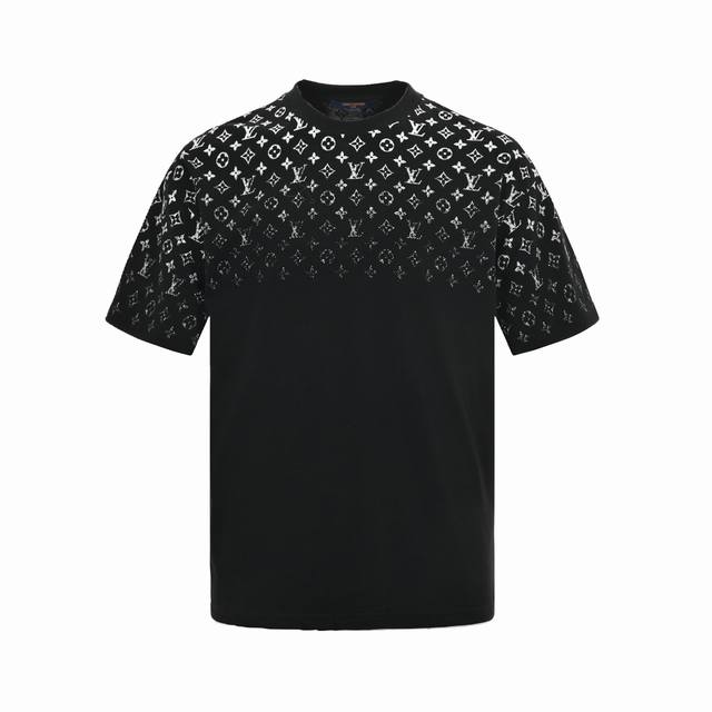 ：160 Louis Vuitton 路易威登 24Ss 老花渐变印花短袖 面料采用32S双股纱精梳棉紧密赛络纺纱线，克重260G，配套1*1横机全棉螺纹，整件