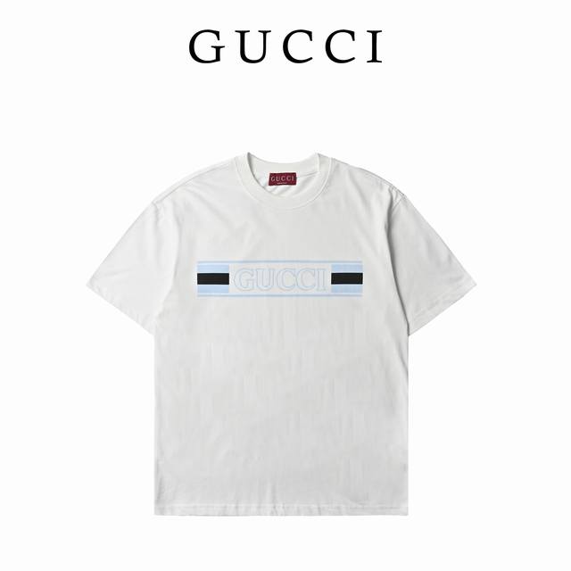 : 170 Gucci 古驰 25Ss 镂空字母Logo印花短袖 代购原衣，原版开发 1:1复刻 ，高端定制全网独家！顶级品质，定制全套包装辅料信息贴纸，面料采