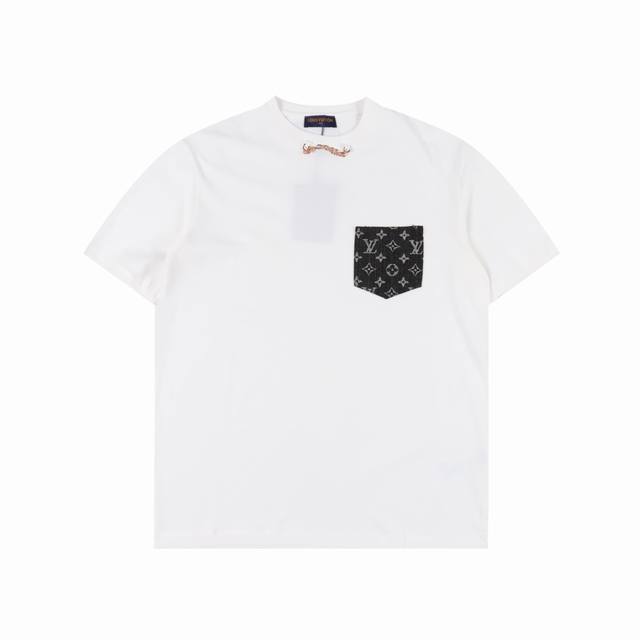 170 Louisvuitton 路易威登 单宁牛仔口袋短袖 采用32S双纱赛尔棉，230G；32S双纱螺纹，300G。赛尔棉绒毛细密，它是一种以天然植物为原材