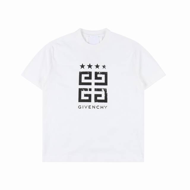 180 Givenchy 纪梵希Gvc 4G星星印花短袖T恤 甄选长绒棉纱，260G精纺高支重磅定织定染面料，裁前高温洗水定型，成品再洗柔，穿着感受亲肤棉柔，垂