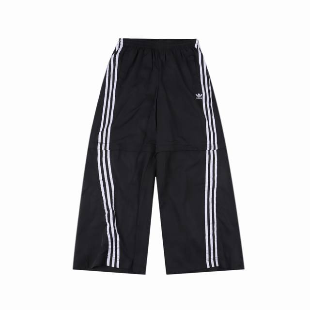 310 Adidas 三叶草 拆卸款扭扭套装徽章小Logo拉链长裤 1：原版三叶草Logo定制Ykk双开拉链 胸口Logo刺绣设计 经典落肩三条杠设计 复古时尚