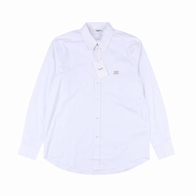 260 Celine 赛琳 胸口刺绣签府绸长袖衬衫 商务休闲的精品之作，23同步柜台休闲衬衫，明星同款！奢华消费品典型代表，充满高级感与悠久历史韵味 总是以独特