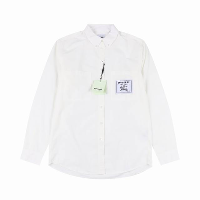 260 Burberry 巴宝莉 胸口战马贴布衬衫长袖 Bbr品牌最具代表性经典条纹衬衣，面料采用双股80支梭织面料，纱线定织定染，每个独立的尺码都是定位裁片，
