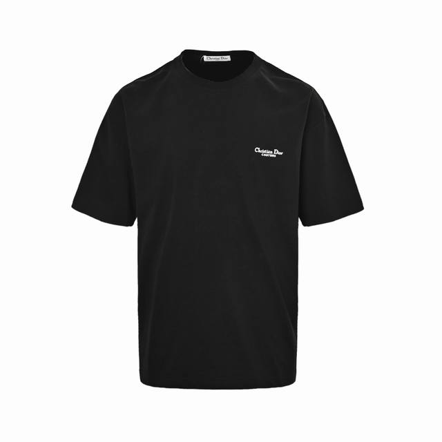 ：160 Dior 迪奥 24Ss 小字母刺绣短袖 面料采用定制240G 26支特滑双股精棉平纹高密无尘全棉布料。前幅高密度加厚，走线平整，代工品质，全套定制辅
