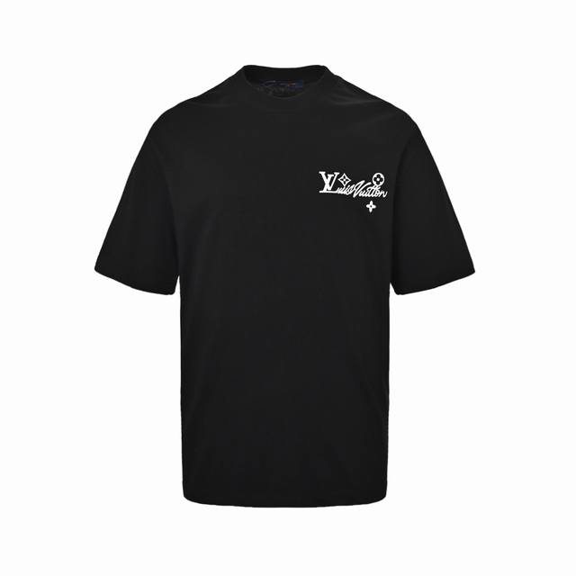 ：170 Louis Vuitton 路易威登 压胶字母烫钻短袖 路易威登Logo标识圆领短袖. 定制260克同缸染面料 手感非常舒服 春夏最新砖柜同步 Os落