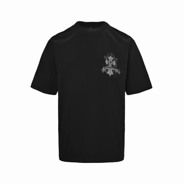 ：180 Chrome Hearts 克罗心 25Ss 烟雾十字花贴布绣短袖 面料采用26支精棉双纱230克，经过高温预缩处理克重高达260克，触感细腻柔软，质