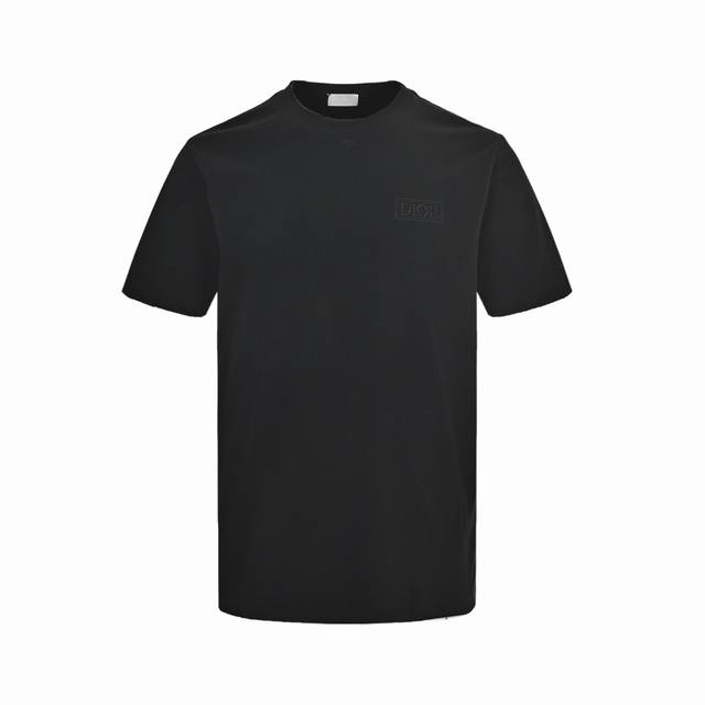 : 160 Dior 迪奥 25Ss 胸口刺绣字母短袖 采用280紧密精疏棉以及2*2潮牌罗纹，进口机刺绣工艺，边缘包边采用了独立的主题花纹应用和渐变分割的功能