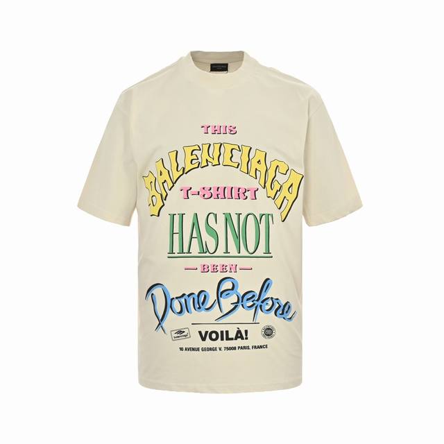 ：160 Balenciaga 巴黎世家 24Ss 彩色字母发泡印花短袖 所有图案细节颜色Y板定制.巨别市场通货。砖柜同步.第一时间正品研制，欢印对比！面料采用