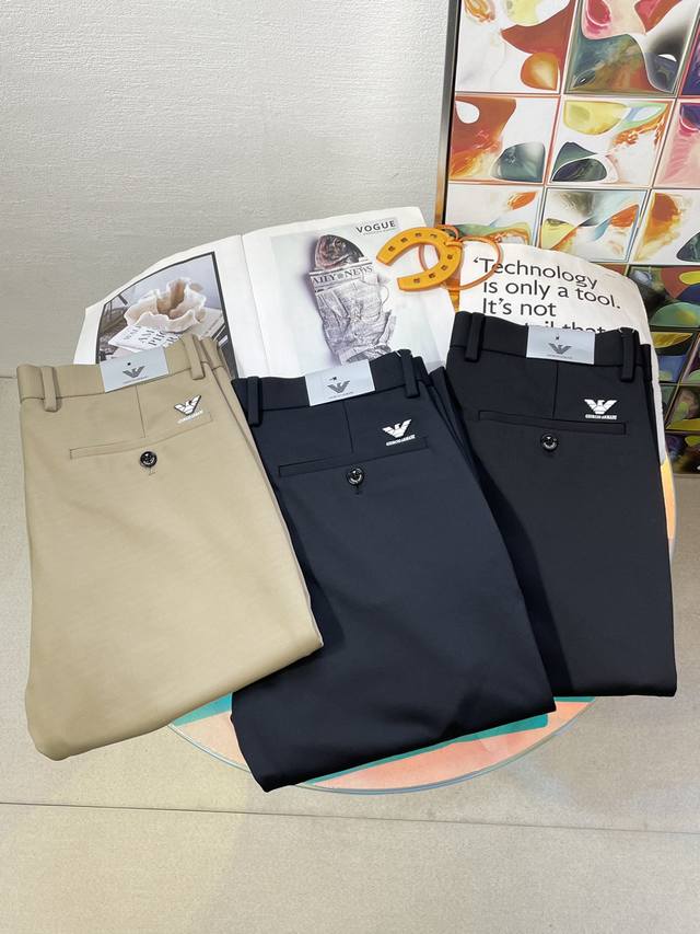 P190 .Armani 黑色 卡其 藏青 阿玛尼 高级定制！Ss早秋装新品 熟男 轻熟男 最爱款式 经典净色通勤 百搭款式 任何人都可以轻松驾驭 进口客供面料