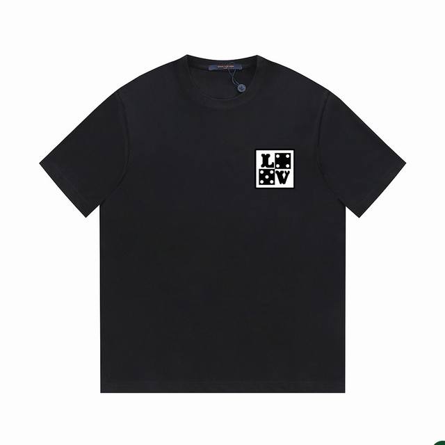 P120-Lv24春夏系列 Louis Vuitton骰子设计T恤 -采用双纱纯棉250G，还原Lv经典反袖做法，三标齐全，面料颜色定制定染，不缩水不退色。手感