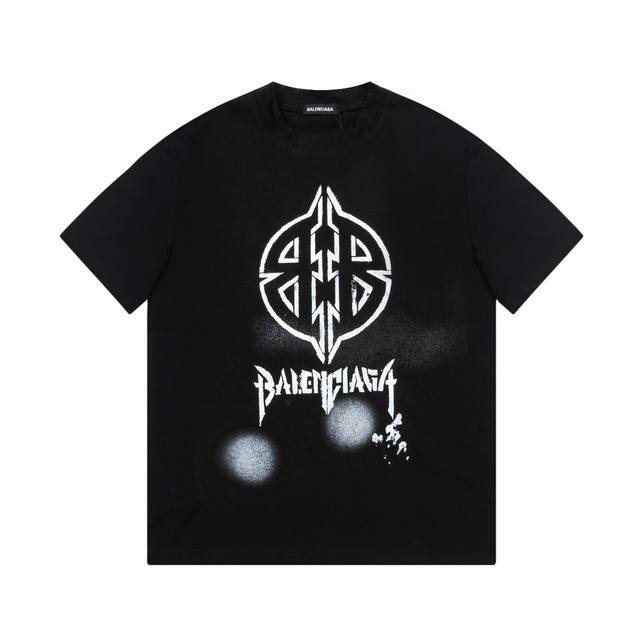 P120 [顶级版本.官网品质]Balenci*Ga 巴黎.24Ss最新摇滚双B直喷-采用双纱纯棉280G，面料颜色定制定染，不缩水不退色。手感舒服，质感超强全