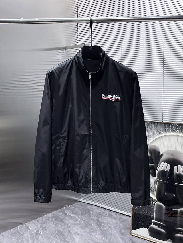 P190，火火，巴黎世家 Balenciaga ，Ss早秋新款 立领 夹克 外套，高端版本！专柜定制面料 透气舒适度高，细节无可挑剔，品牌元素设计理念，体现高品