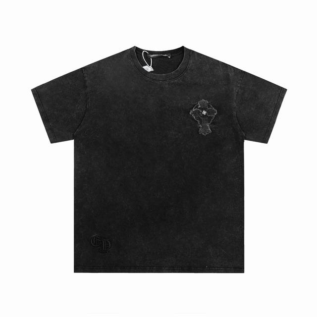 Ke236 P140 Chrome Hearts Ch 克罗心水洗重工印花短袖背后重工贴布立体短袖 正确配置 市场最高版本 2025克罗心正品包装 原版开模 定
