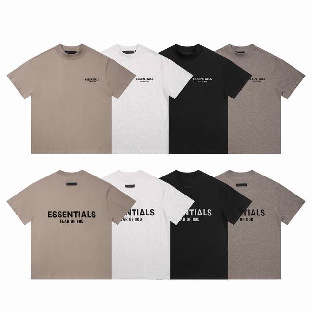 Fog Fear Of God 复线Essentials 字母纯棉宽松短袖T恤 款号：E2355# P110 颜色：漠金棕 线雾灰 陨石黑 深雾灰 码数：S M