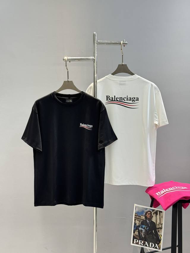 170 Balenciag*巴黎家25S新款可乐Logo T恤.男女同款！Os版型真的很迷人.260G纯棉面料.手感舒适 进口针织针梳棉进行制作，厚度适中，有垂