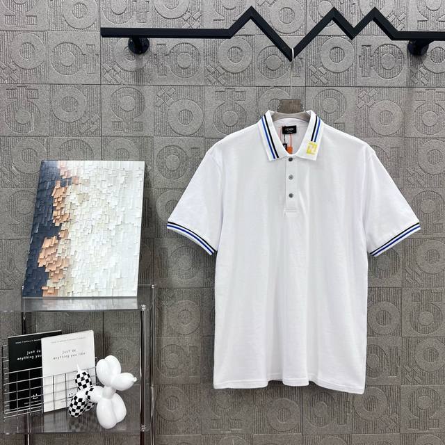 140 隔天到 Fendi 芬迪 双F拼领 小Logo字母刺绣Polo衫 升级，灵感源自八十年代复古 原版面料 官方同款 定制 同缸染面料 手感非常舒服 春夏最