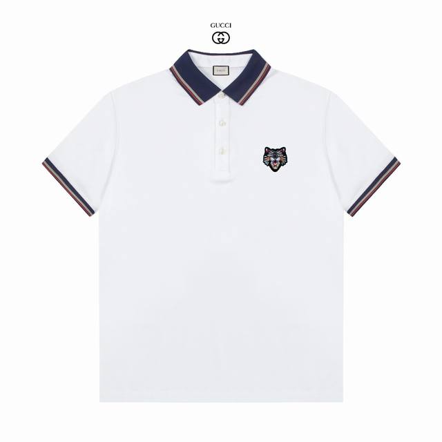 P160 三标齐全 -Gucci 古奇专柜同步上新 精美条纹徽标翻领Polo衫 -采用原版Zp一致定制索罗娜双珠地面料 螺纹同缸定染零色差 独家品质区别通货 欢