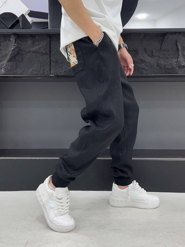 P230 2025春夏新款 巴宝莉麻料休闲裤 M-4Xl