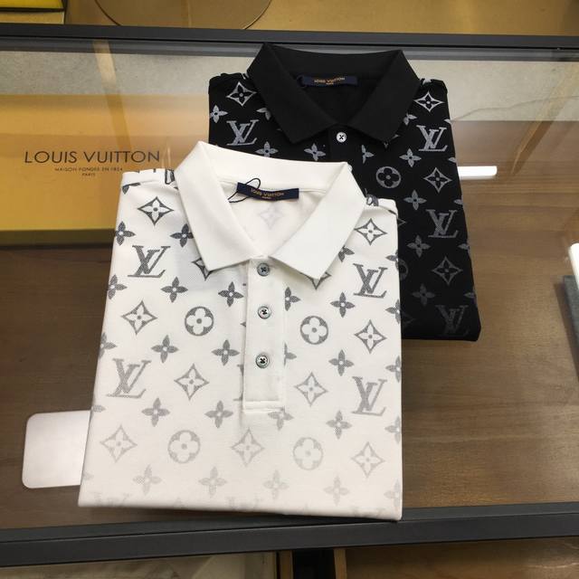新品Polo P230 L.V 2025春夏 商务休闲男士短袖Polo衫. 经典百搭.衣橱必备的渐变款式.经典Logo点缀 轻商务休闲设计 让您轻松驾驭不同场合