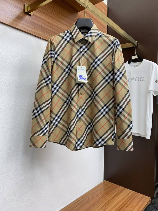 P260 Burberry 巴宝莉2025Ss新款原单男士时装款长袖经典格子衬衫，香港洋行渠道货，B家族每一季男装的出现都备受瞩目，都带颠覆性色彩，进口经典格子