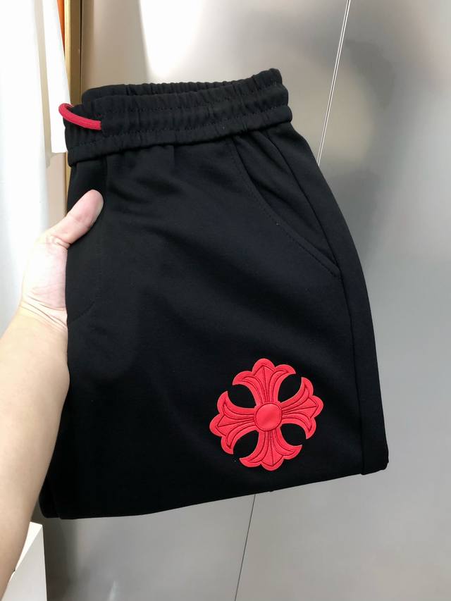 P250 克罗心2025春夏新款原单男士休闲裤 柜台同步售卖 高端定制 简洁时尚百搭款贴皮立体刺绣Logo图案设计 定制原版进口纯棉面料 进口五金辅料 上身优雅