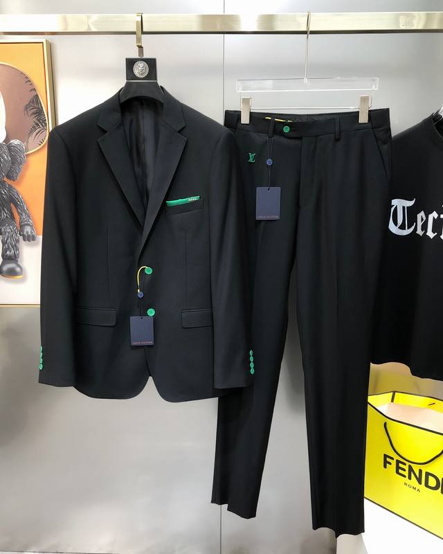 整套 P850 上衣 P600 西裤 P300 Lv 路易威登2025早春新款原单男士商务休闲西装套装 西服外套西裤 可拆开售卖官网同步售卖 高端定制 时尚百搭