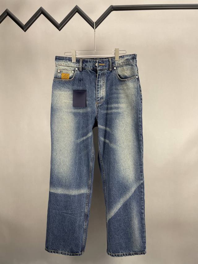 P340 Louis Vuitton 2025Ss 新款日晒褪色丹宁牛仔长裤 尺码：S M L Xl
