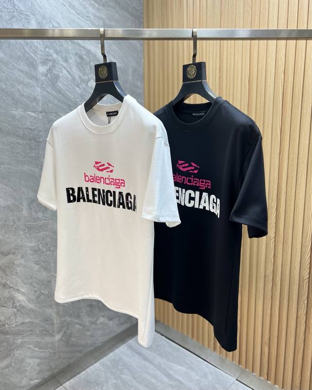P210 Balenciaga 巴黎世家 2025年春夏新品上新 三标齐全 圆领短袖T恤 好货不用过多介绍 看细节 专柜码数：S-Xxxl 175 140建议L