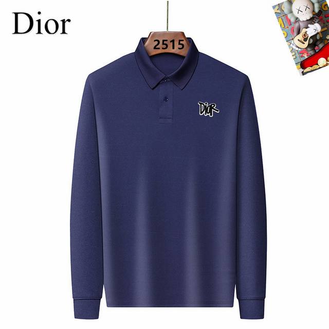 P160 Dior 2025秋季新品长袖Polo衫长袖T恤，客供高级进口成衣定织珠地面料，意大利老牌工坊成衣工序定织定染，极为奢华特殊的材质，面料属性皆为上乘，