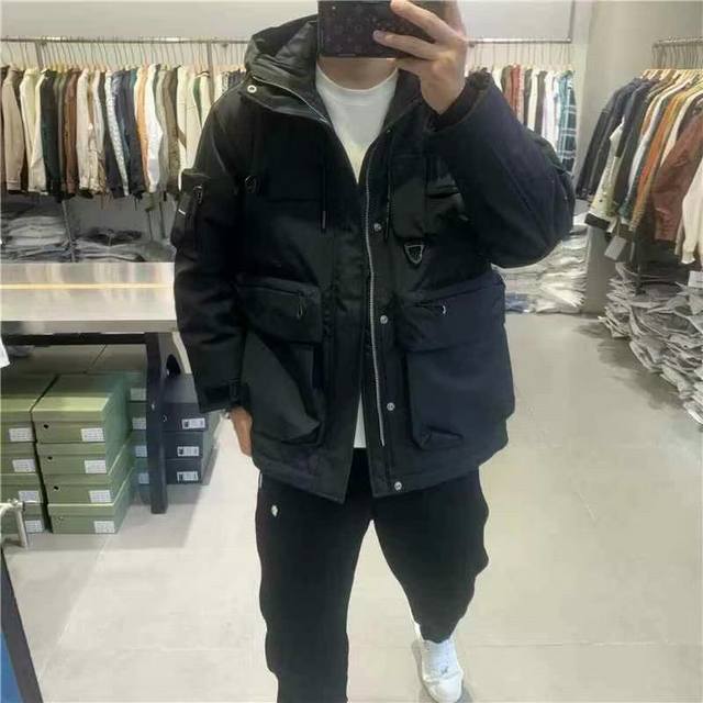 P730冬季新款来袭 工装三防羽绒服 男女同款 专业特氟龙面料 新国标90白鸭绒 支持质检 M-2Xl 黑色 绿色
