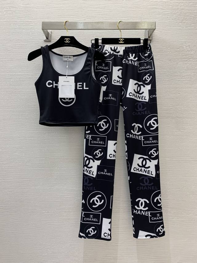 款号D24042334 Chane*Louis*驴家Lv新款瑜伽运动休闲P！字母Logo印花短款背心P松紧腰休闲运动裤P！香家、Lv家、 S码：胸围76，衣长4