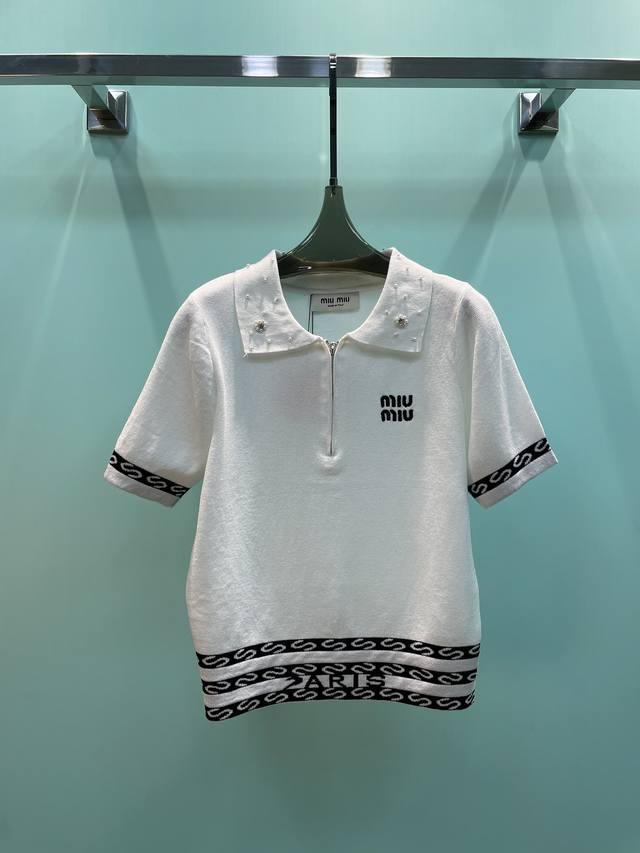 P250 Miu Miu新款重工Polo领针织，三色三码