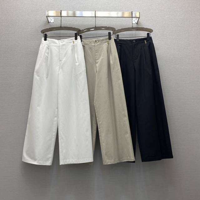 Sy*25Ss 气质高腰金属扣装饰设计阔腿九分裤，高级面料，颜色:图片3色，面料：牛仔洗水棉面料 Smlxl P300