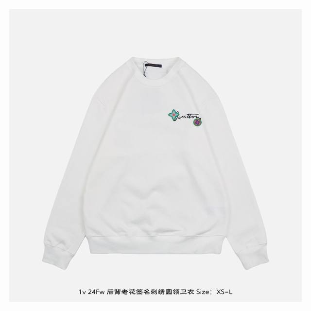 210包邮 （顶级最高版本）Lv路易威登Louis Vuitton 驴家1V 经典后背刺绣小花圆领卫衣 男女同款 情侣款 宽松版型 （最高版本 原版面料 高版本