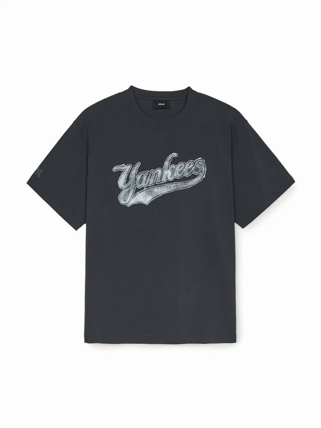 90包邮【高端品质】Mlb/Ny洋基队【Ny仿牛仔字母款】Ny新品印花圆领套头短袖T恤 男女情侣同款，面料采用纯棉双纱，面料亲肤舒适透气，触感细腻Ny洋基队情侣